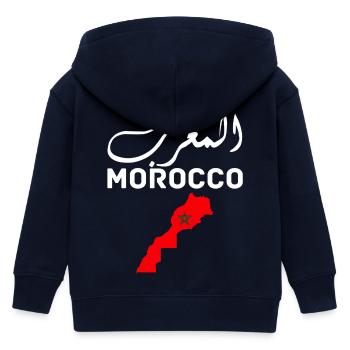 Morocco Graphic Funny Morocco Nation Flag Morocco - Veste à capuche enfant bio Stanley/Stella - marine - Dos