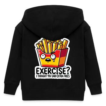 Faire de l’exercice ? Je croyais que tu avais dit frites en plus - Veste à capuche enfant bio Stanley/Stella - noir - Dos