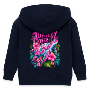 Tortue Sur Ça Mignonne Fleur de Tortue - Veste à capuche enfant bio Stanley/Stella - marine - Dos