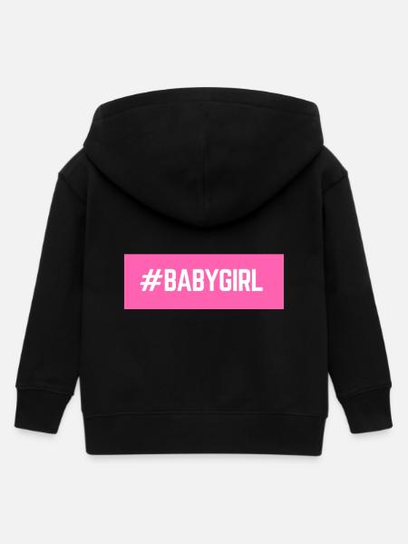 #BABYGIRL - Kids Organic Zip-up Hoodie by Stanley/Stella - black