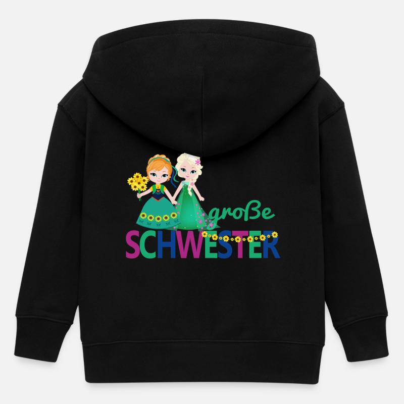 große Schwester Mädchen Blumenstrauß - Kinder Organic Kapuzenjacke Mini Cultivator von Stanley/Stella - Schwarz
