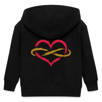 Heart InfiniteLy Endless - Kids Organic Zip-up Hoodie by Stanley/Stella - black - Back