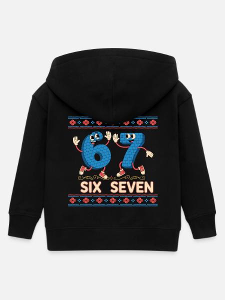 6 7 Sechs Sieben Meme - Kinder Organic Kapuzenjacke Mini Cultivator von Stanley/Stella - Schwarz