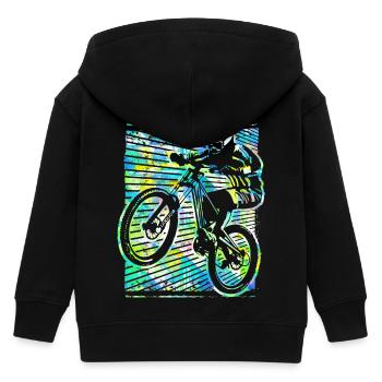Mtb - Mountainbike - Fahrrad - Mountainbiker - Kinder Organic Kapuzenjacke Mini Cultivator von Stanley/Stella - Schwarz - Hinten