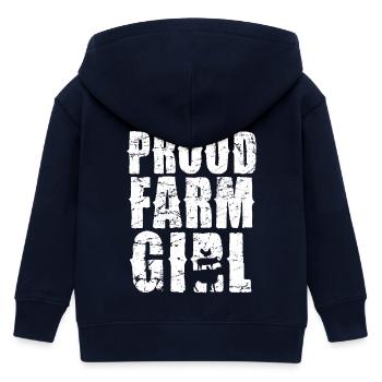 Fière femme d’agriculteur Vie à la campagne Force - Veste à capuche enfant bio Stanley/Stella - marine - Dos