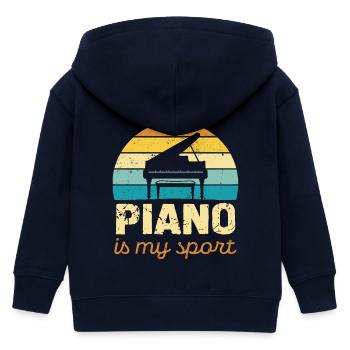 Piano Ist Mein Sport Retro Design - Kinder Organic Kapuzenjacke Mini Cultivator von Stanley/Stella - Navy - Hinten