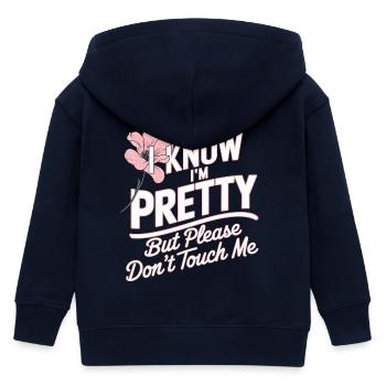 Je sais que je suis jolie mais s’il vous plaît ne me touchez pas les femmes - Veste à capuche enfant bio Stanley/Stella - marine - Dos