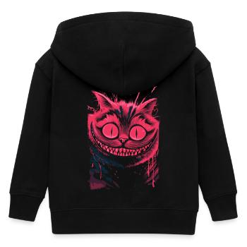 Grinsekatze Neon – düstere verrückte Katzenkunst - Kinder Organic Kapuzenjacke Mini Cultivator von Stanley/Stella - Schwarz - Hinten
