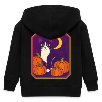 Gerahmter Smoking Katze Mond - Kinder Organic Kapuzenjacke Mini Cultivator von Stanley/Stella - Schwarz - Hinten