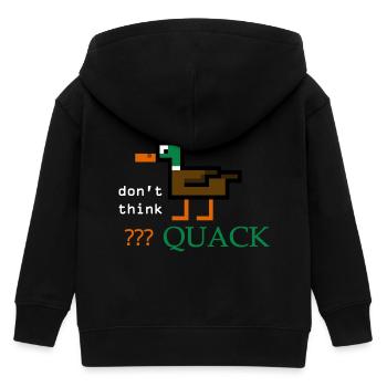 Duck Quack - Kids Organic Zip-up Hoodie by Stanley/Stella - black - Back