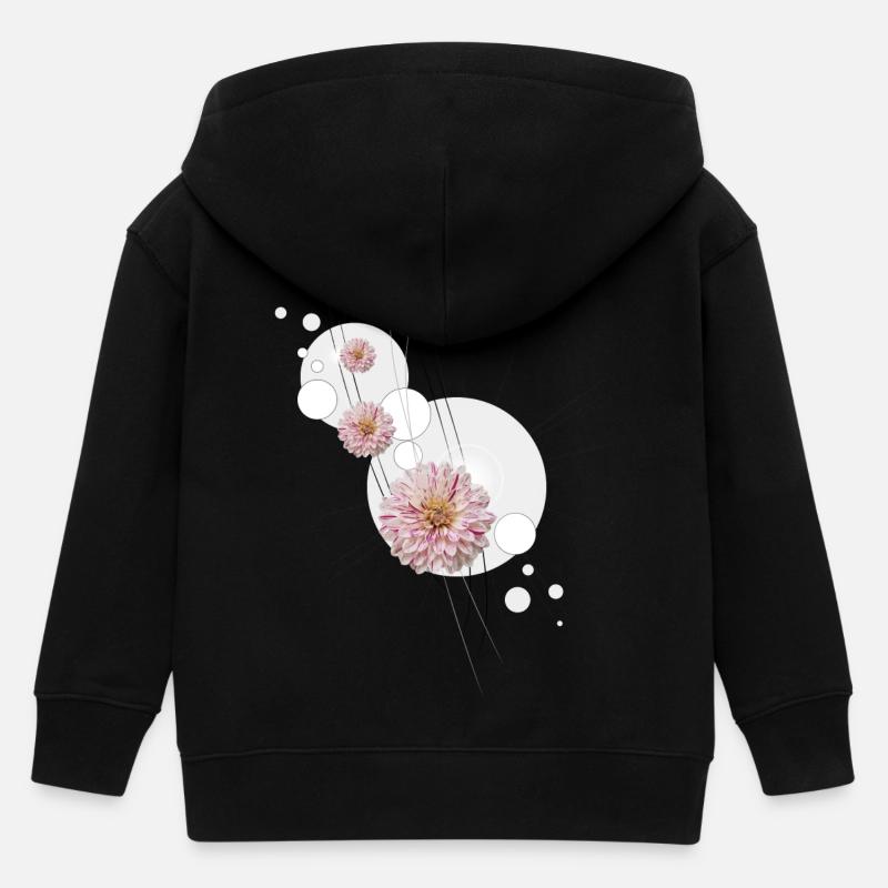 Dahlie Schnörkel grau - Kinder Organic Kapuzenjacke Mini Cultivator von Stanley/Stella - Schwarz