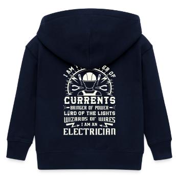 Keeper of Currents Bringer of Power Electrician - Kinder Organic Kapuzenjacke Mini Cultivator von Stanley/Stella - Navy - Hinten
