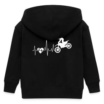 Motocross Motocross Heartbeat - Kids Organic Zip-up Hoodie by Stanley/Stella - black - Back