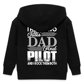 Pilot Ich bin ein Vater und Pilot - Kinder Organic Kapuzenjacke Mini Cultivator von Stanley/Stella - Schwarz - Hinten