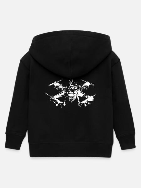 Drohne cool - Kinder Organic Kapuzenjacke Mini Cultivator von Stanley/Stella - Schwarz