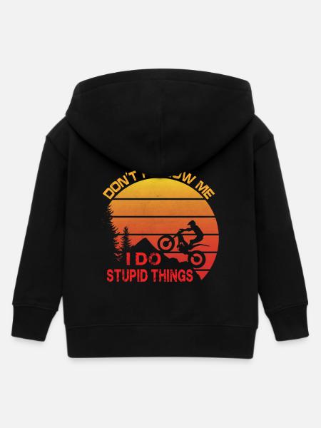Trial Motorrad Spruch - Kinder Organic Kapuzenjacke Mini Cultivator von Stanley/Stella - Schwarz