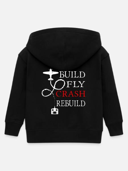 Modellflieger - Kinder Organic Kapuzenjacke Mini Cultivator von Stanley/Stella - Schwarz