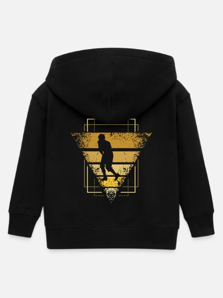 Floorball Retro - Kinder Organic Kapuzenjacke Mini Cultivator von Stanley/Stella - Schwarz