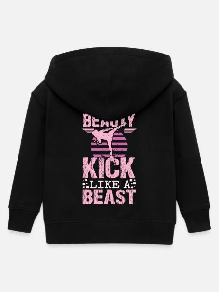 Karate beauty - Kinder Organic Kapuzenjacke Mini Cultivator von Stanley/Stella - Schwarz