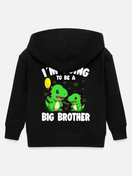 Big Brother promoveret Big Brother Dinosaur - Stanley/Stella børne zip-hættetrøje økologisk - sort