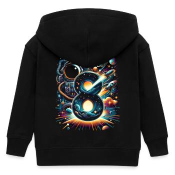 Astronaut 8. Geburtstag Weltraum Jungen 8 Jahre - Kinder Organic Kapuzenjacke Mini Cultivator von Stanley/Stella - Schwarz - Hinten