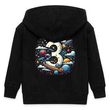 Astronaut 3. Geburtstag Weltraum Jungen 3 Jahre - Kinder Organic Kapuzenjacke Mini Cultivator von Stanley/Stella - Schwarz - Hinten