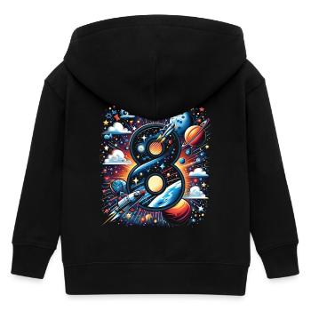 Astronaut 8. Geburtstag Weltraum Jungen 8 Jahre - Kinder Organic Kapuzenjacke Mini Cultivator von Stanley/Stella - Schwarz - Hinten