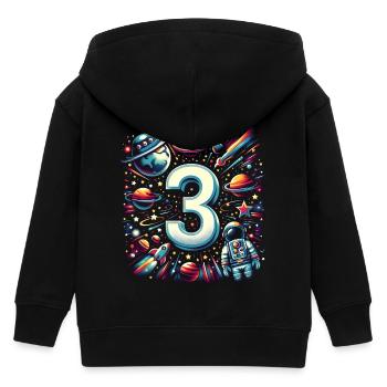 Astronaut 3. Geburtstag Weltraum Jungen 3 Jahre - Kinder Organic Kapuzenjacke Mini Cultivator von Stanley/Stella - Schwarz - Hinten