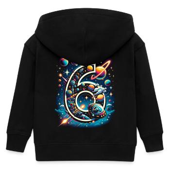 Astronaut 6. Geburtstag Weltraum Jungen 6 Jahre - Kinder Organic Kapuzenjacke Mini Cultivator von Stanley/Stella - Schwarz - Hinten