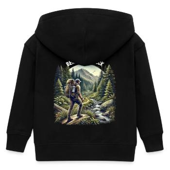 Mountains in view - Kids Organic Zip-up Hoodie by Stanley/Stella - black - Back