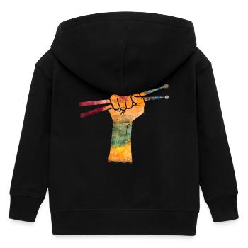 Schlagzeug Drums Drumstick Drummer Musik Band Rock - Kinder Organic Kapuzenjacke Mini Cultivator von Stanley/Stella - Schwarz - Hinten