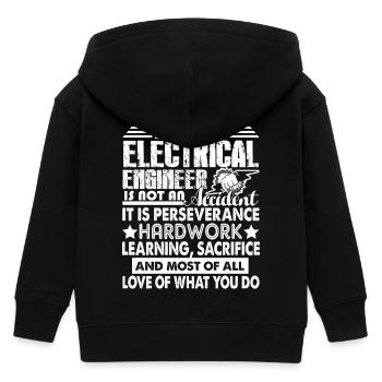 Being An Electrical Engineer Is Not An Accident - Kids Organic Zip-up Hoodie by Stanley/Stella - black - Back