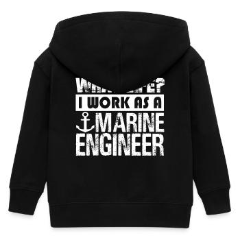 Marine Engineer Work As A Marine Engineer - Kids Organic Zip-up Hoodie by Stanley/Stella - black - Back