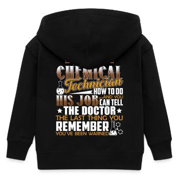 Chemical Technician Chemical Technician Job - Kids Organic Zip-up Hoodie by Stanley/Stella - black - Back