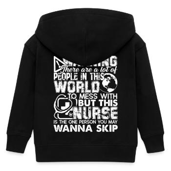 Nurse Don't Mess With Nurse - Kids Organic Zip-up Hoodie by Stanley/Stella - black - Back