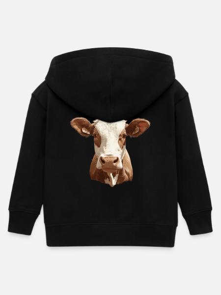 Kühe Kuh - Kinder Organic Kapuzenjacke Mini Cultivator von Stanley/Stella - Schwarz
