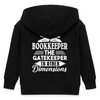 Bookkeeper The Gatekeeper To Other Dimensions - Kids Organic Zip-up Hoodie by Stanley/Stella - black - Back