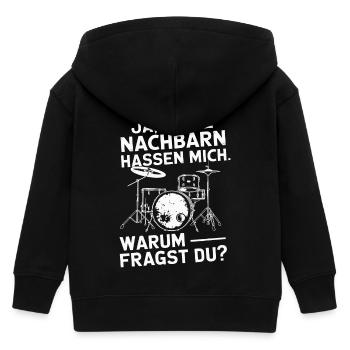 Schlagzeug Schlagzeugspieler Drummer Schlagzeuger - Kinder Organic Kapuzenjacke Mini Cultivator von Stanley/Stella - Schwarz - Hinten