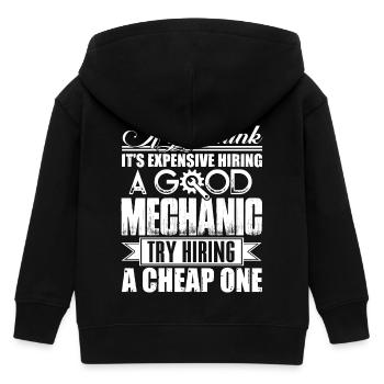 Mechanic Good Mechanic - Kids Organic Zip-up Hoodie by Stanley/Stella - black - Back