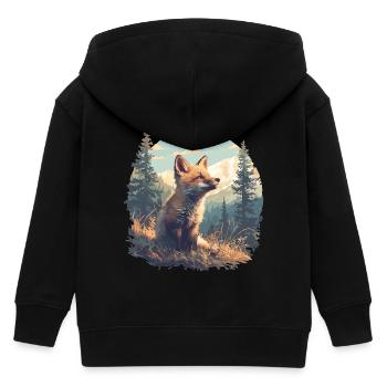 Füchse Fuchs - Kinder Organic Kapuzenjacke Mini Cultivator von Stanley/Stella - Schwarz - Hinten