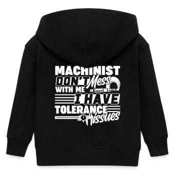 Machinist Don't Mess With Machinist - Kids Organic Zip-up Hoodie by Stanley/Stella - black - Back