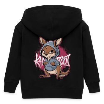 Känguru Kangaroo Australische Tiere - Kinder Organic Kapuzenjacke Mini Cultivator von Stanley/Stella - Schwarz - Hinten