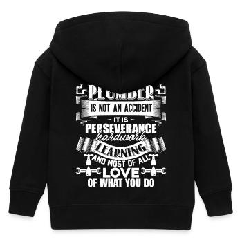 Plumber Being A Plumber - Kids Organic Zip-up Hoodie by Stanley/Stella - black - Back