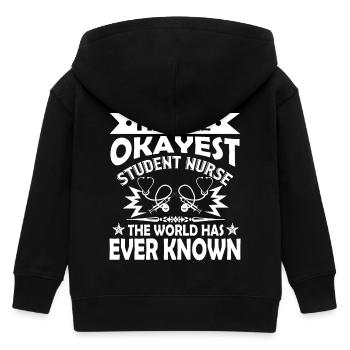 Student Nurse Okayest Student Nurse - Kids Organic Zip-up Hoodie by Stanley/Stella - black - Back