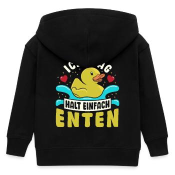 Wasservogel Entenfütterung Quak Ich Mag Halt Enten - Kinder Organic Kapuzenjacke Mini Cultivator von Stanley/Stella - Schwarz - Hinten