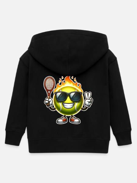 Tennis - Kinder Organic Kapuzenjacke Mini Cultivator von Stanley/Stella - Schwarz