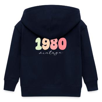 Année de naissance 1980 - Veste à capuche enfant bio Stanley/Stella - marine - Dos
