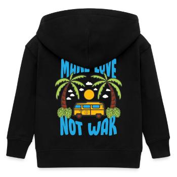 Make Love Not War Flowerpower Hippie - Kinder Organic Kapuzenjacke Mini Cultivator von Stanley/Stella - Schwarz - Hinten