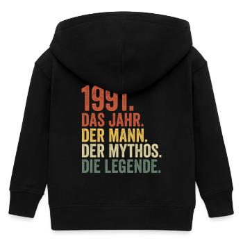 1991 Jahr Mann Mythos Legende Geburtstag - Kinder Organic Kapuzenjacke Mini Cultivator von Stanley/Stella - Schwarz - Hinten