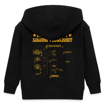 Cyber Security Solving Flowchart - Kids Organic Zip-up Hoodie by Stanley/Stella - black - Back